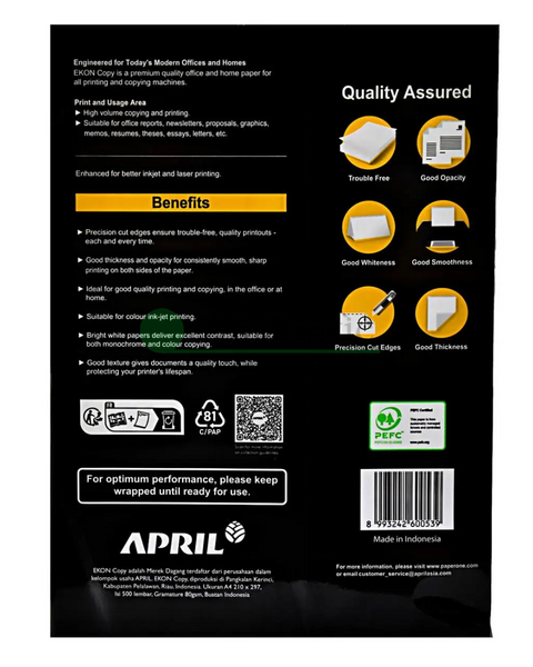 Папір офісний April А4 EKON COPY 80g (EU) (500 арк.) 110010 фото