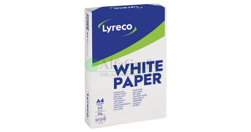 Папір офісний А4 WHITE PAPER by LYRECO 80 грам (500 арк.) 110056 фото